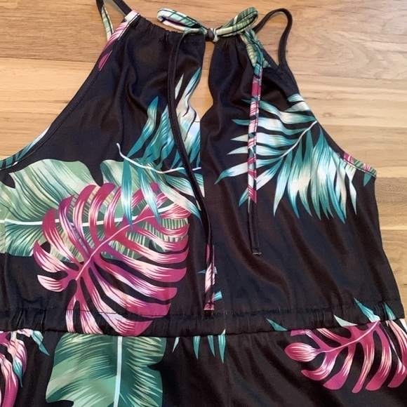 Huskary Tropical Floral Tie Cinched Waist Halter Maxi Dress Women’s S - Picture 15 of 15